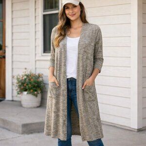 LulaRoe Gray Duster Long Sweater Tunic Cover Up Womens Size M